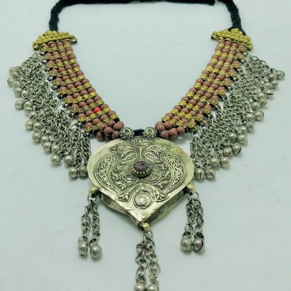 Multilayer Beaded Chain Necklac Handmade Tribal Beaded Necklace With Leaf Shap - Picture 7 of 10